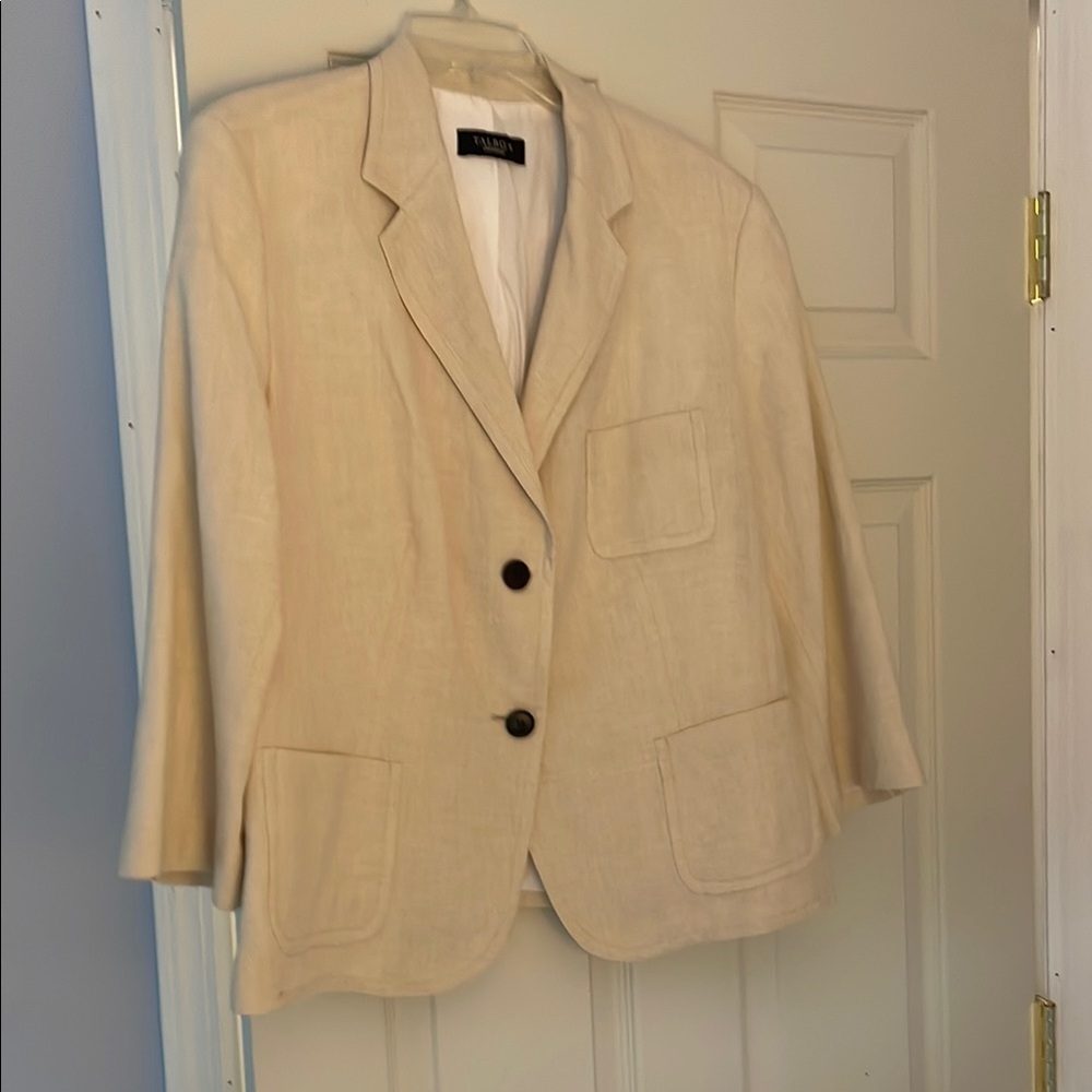 Talbots Cream Tailored Blazer with Notched Lapels